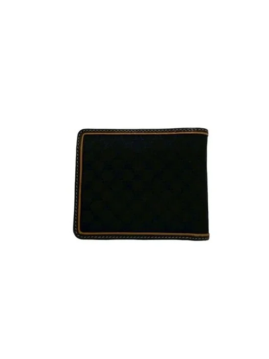 Celine Macadam Blason Triomphe Pattern Canvas Leather Bifold Wallet Mini Black - Picture 2 of 10